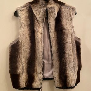 Chinchilla and rabbit fur vest